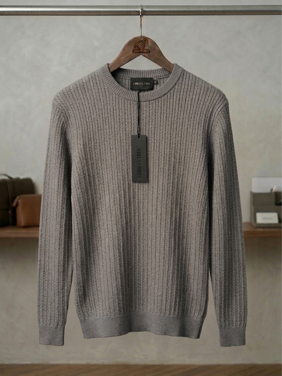 5246GM - SWEATER IRISH GRIS MEDIO